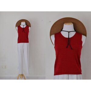 Vintage 90s Red Stretch Tank | size S‎
